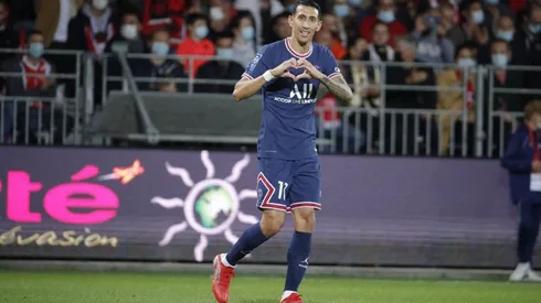 Di María y su festejo característico.