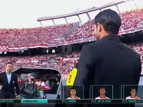 VIDEO | El frío saludo entre Gallardo y Gago antes del River-Racing
