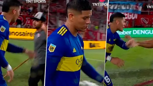 VIDEO | Nadie la vio: la insólita "bilardeada" de Marcos Rojo en pleno diluvio en Avellaneda