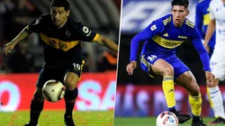 Aaron Molinas y Juan Román Riquelme en Boca.