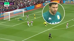 Dibu Martínez y otra tapada de novela.