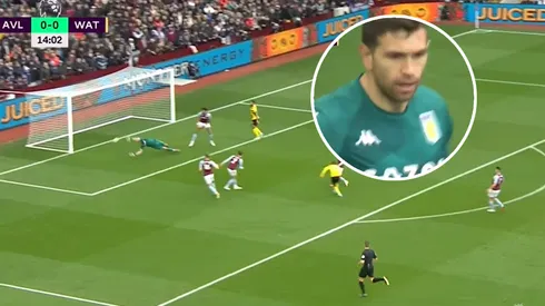 Dibu Martínez y otra tapada de novela.