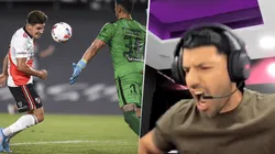 Agüero se volvió loco con el gol de Álvarez.