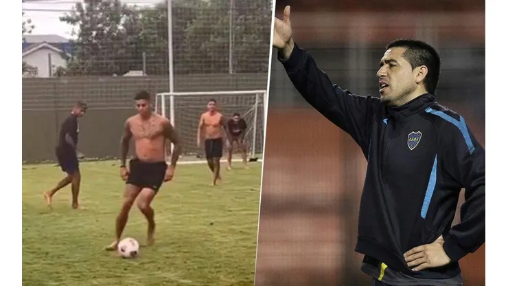 Riquelme, sin filtro sobre el picado de los jugadores de Boca en la previa del partido con Colón.