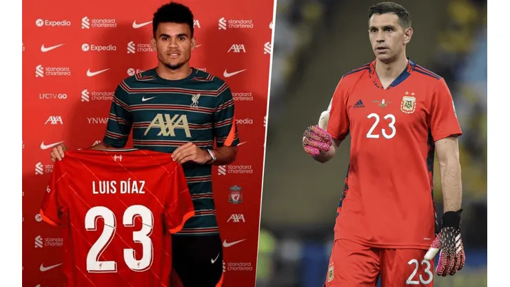 Luis Díaz, con la 23 del Liverpool.