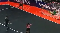 Argentina le ganó a Brasil en los penales, pero Alemany estrelló la pelota en la cara del arquero brasileño.