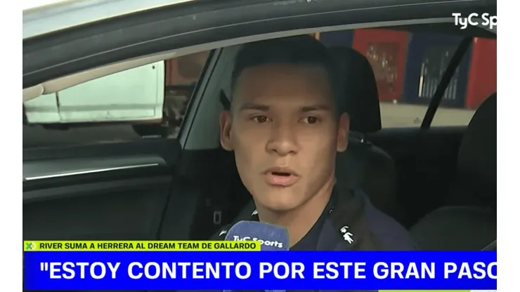 Herrera, nuevo jugador de River: "Ya estuve en un grande, ahora me voy a otro"