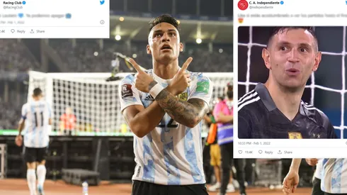 Racing e Independiente se cruzaron en redes.