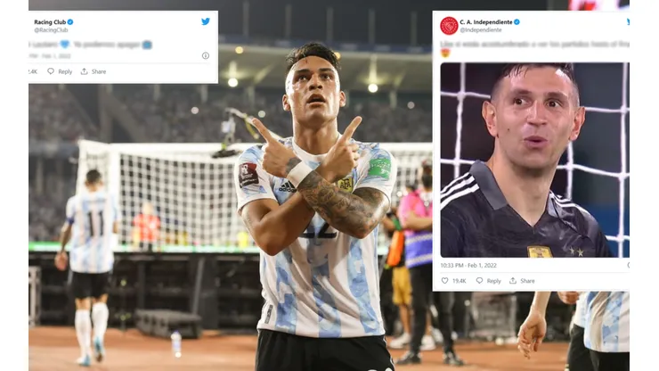 Racing e Independiente se cruzaron en redes.