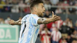 Papu Gómez y la imagen de su tobillo.