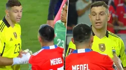 Dibu Martínez se quedó hablando con Gary Medel.