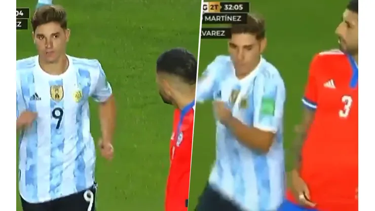 Maripán le dio la bienvenida a Julián Álvarez.