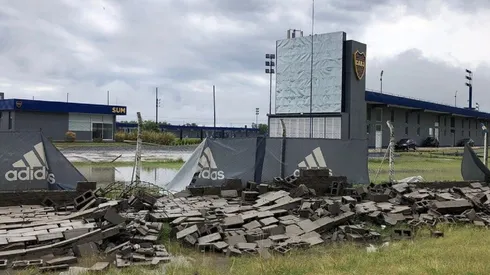 Derrumbe en el predio de Boca, sin heridos