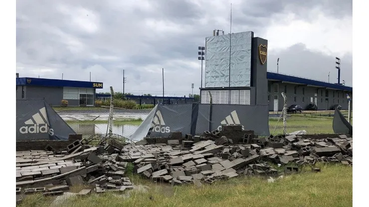 Derrumbe en el predio de Boca, sin heridos
