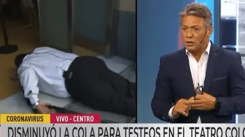 VIDEO | Un movilero de Canal 9 se desplomó en plena salida al aire