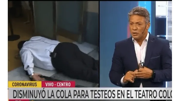 VIDEO | Un movilero de Canal 9 se desplomó en plena salida al aire