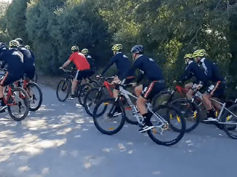 Pedaleando por un sueño: River salió a pasear en bicicleta mientras celebra la vuelta de Paulo Díaz