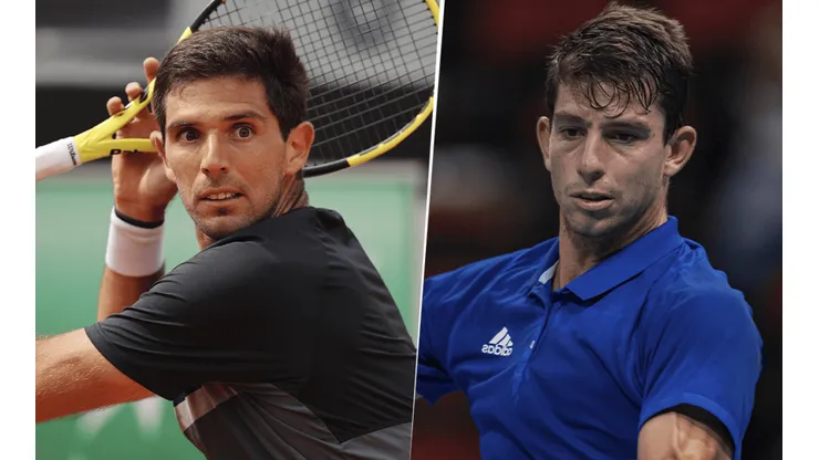 Federico Delbonis vs. Michail Pervolarakis por la ATP Cup. (Fotos: Getty Images)