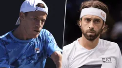 Diego Schwartzman vs. Nikoloz Basilashvili por la ATP Cup. (Fotos: Getty Images)