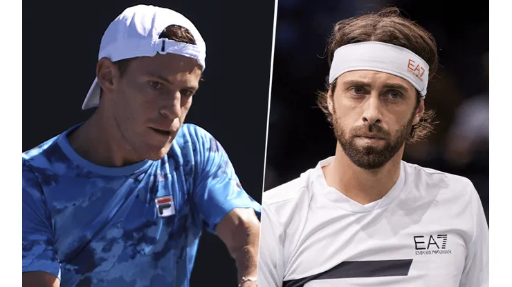 Diego Schwartzman vs. Nikoloz Basilashvili por la ATP Cup. (Fotos: Getty Images)