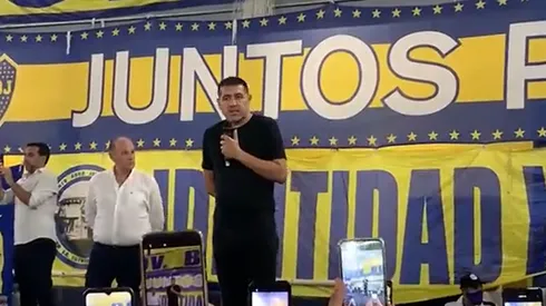Riquelme habló para los hinchas de Boca.