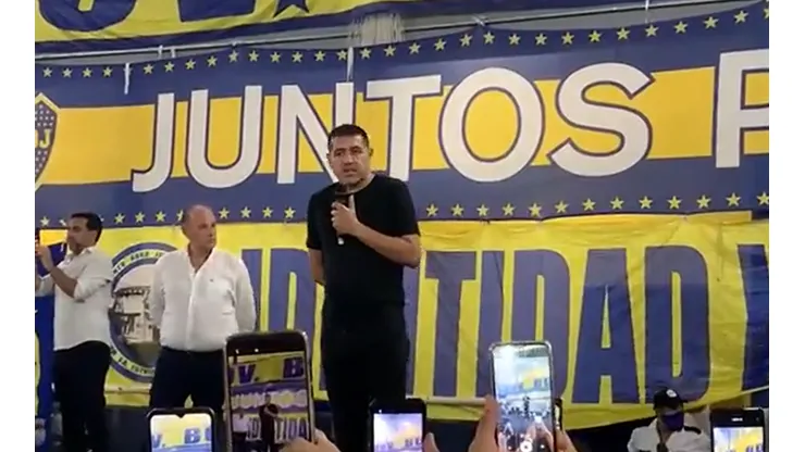Riquelme habló para los hinchas de Boca.