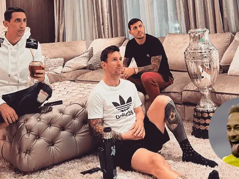 Neymar vio la foto de Messi, Paredes y Di María con la Copa y comentó una sola palabra