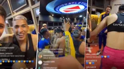 El festejo de la Reserva de Boca en el vestuario.