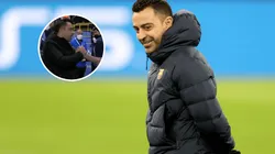 Xavi y su saludo a un jugador de Boca.