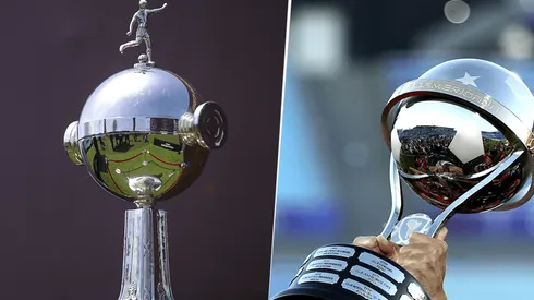 Los trofeos de la Copa Libertadores y la Copa Sudamericana.