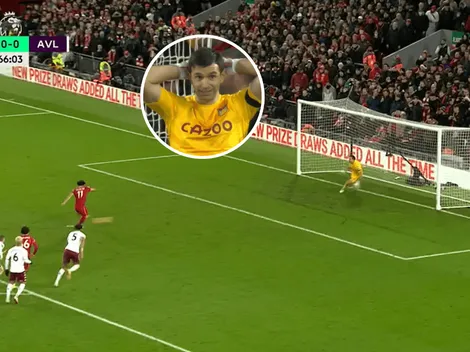 VIDEO | Dibu Martínez hizo su show, pero Salah convirtió de penal