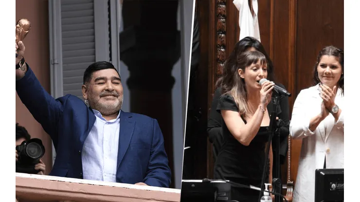 La Diputada que juró por Maradona y es viral en las redes. (Getty y Twitter)