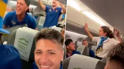 VIDEO | El reto de una azafata a los jugadores de Boca: "No golpeen el avión"