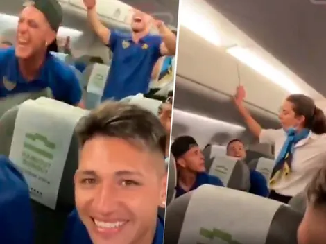 VIDEO | El reto de una azafata a los jugadores de Boca: "No golpeen el avión"