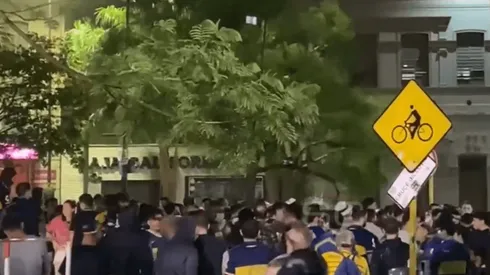 Un hincha de Boca festejó la Copa Argentina saltando arriba de un árbol.