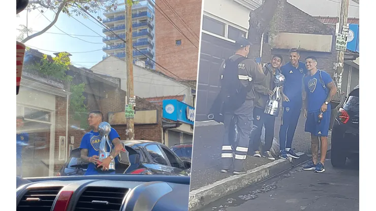 Rojo y Almendra, paseando con la copa.