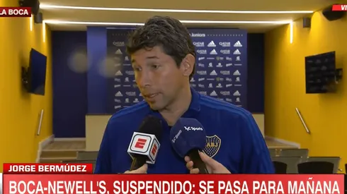 Jorge Bermúdez le pidió disculpas a los hinchas de Boca por la suspensión del partido.