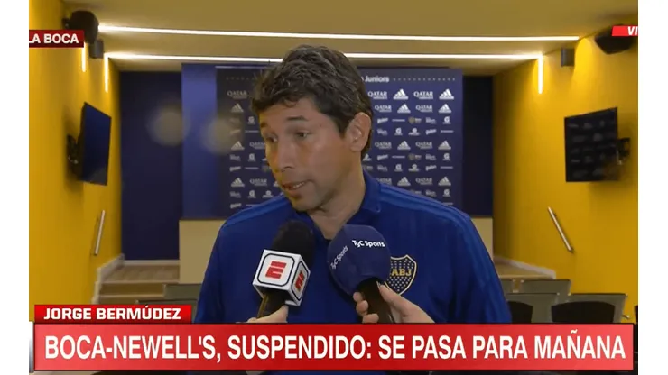 Jorge Bermúdez le pidió disculpas a los hinchas de Boca por la suspensión del partido.