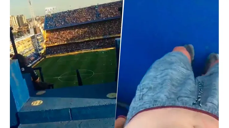 VIDEO | Un hincha de River se infiltró en La Bombonera para gastar a Boca