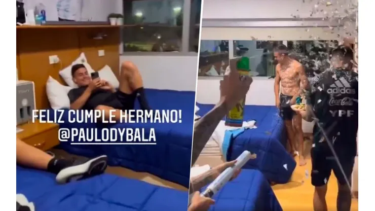 Cantos, espuma y papelitos: así festejaron el cumpleaños de Dybala en la Selección