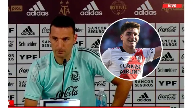 Lionel Scaloni habló de las molestias de Julián Álvarez (Foto: Getty Images y ESPN)