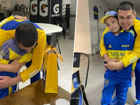 VIDEO | El emotivo encuentro de Riquelme con un niño hincha de Boca