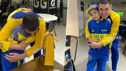VIDEO | El emotivo encuentro de Riquelme con un niño hincha de Boca