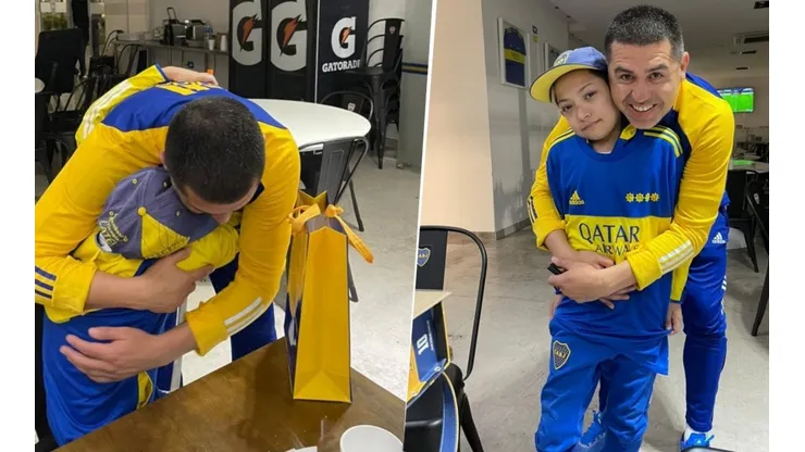 VIDEO | El emotivo encuentro de Riquelme con un niño hincha de Boca