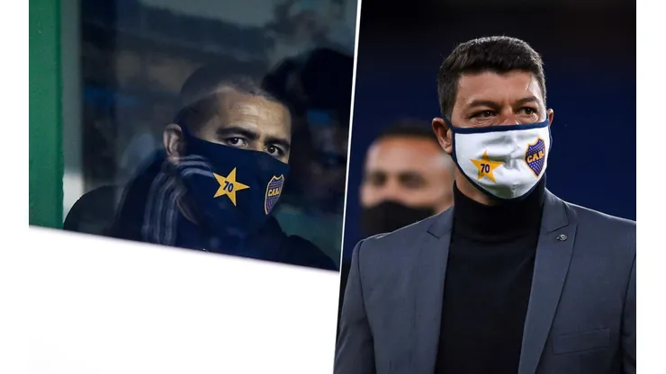 Juan Román Riquelme y Sebastián Battaglia, Boca Juniors (Foto: Getty Images)