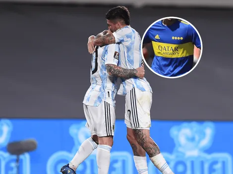 La foto de De Paul y Messi con un juvenil de Boca en la Selección