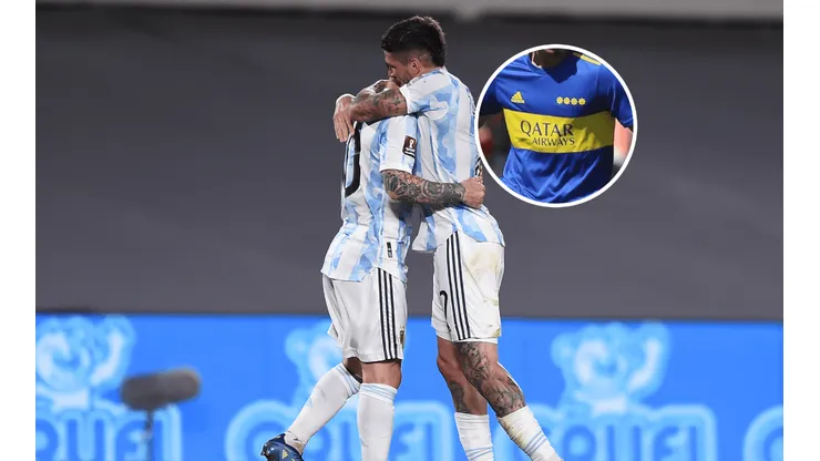 La foto de De Paul y Messi con un juvenil de Boca en la Selección