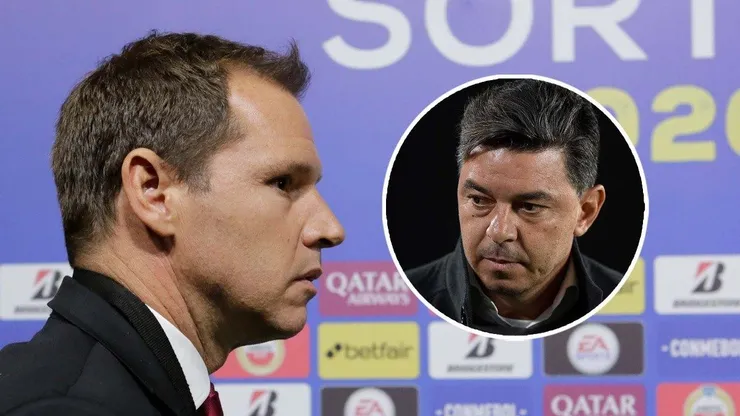 Jorge Brito y Marcelo Gallardo, presidente y entrenador de River Plate.