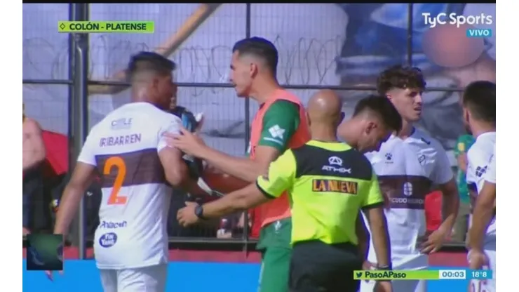 Nahuel Iribarren, defensor de Platense, denunció que Pitana lo invitó "a pelear afuera".