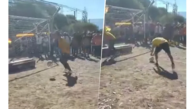 VIDEO | Insólito adiós: un arquero falleció y le patearon penales al cajón